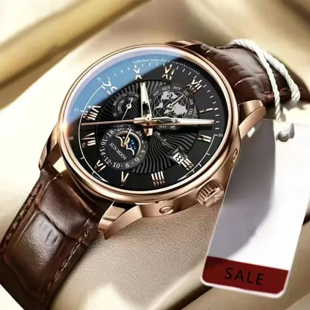 Luxury Man Watch Waterproof  Phase Pattern Luminous Men's - Image 4