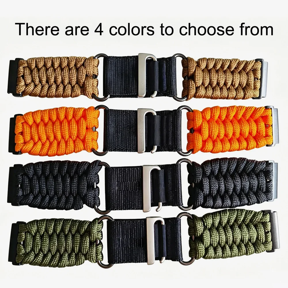 Outdoor Umbrella Rope Watch Strap - 22/20mm Bracelet Band