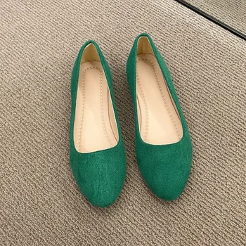 Fashion new coat Solid color large light mouth women's suede comfortable flat shoes women's Zapatos De Mujer 1