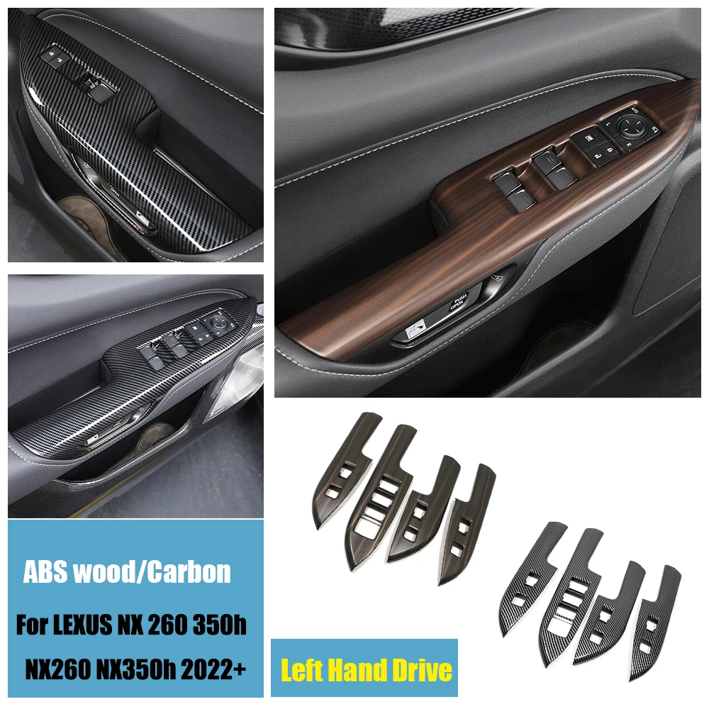 

Car Door Window glass Lift Control Switch Panel Cover Trim Sticker ABS Accessories For LEXUS NX 260 350h NX260 NX350h 2022 2023