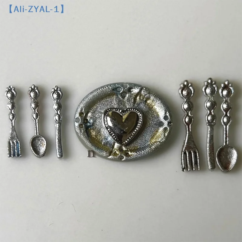 【ZYAL-1】식기류 시리즈 나이프 포크 스푼 3D 실리콘 네일 몰드 네일 아트 소프트 스탬핑 플레이트 DIY 매니큐어 조각 템플릿