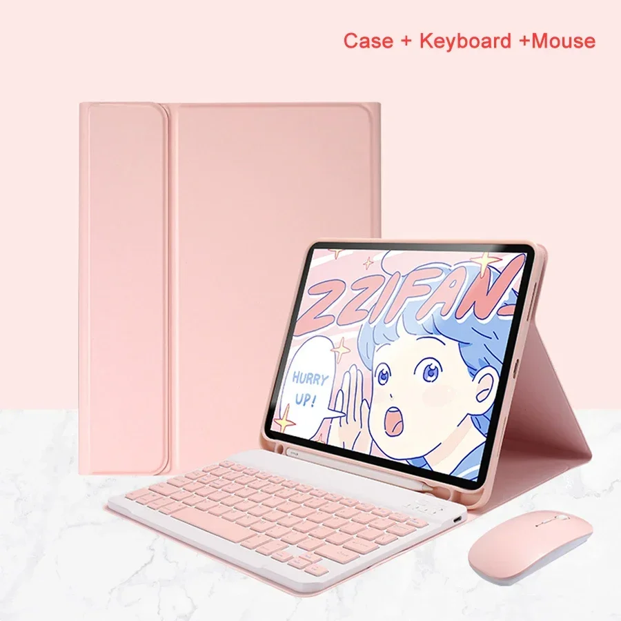 Premium Leather Keyboard Case with Mouse for iPad - Versatile Fit for Multiple Sizes