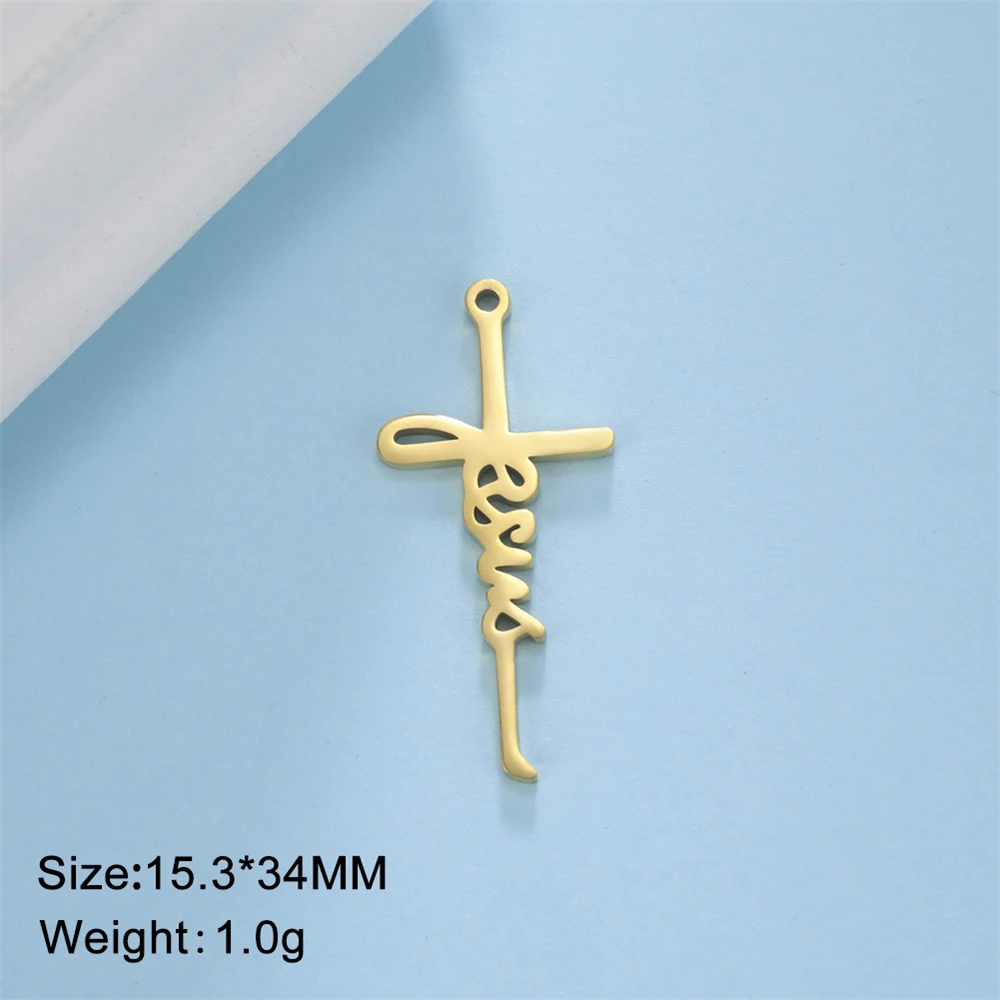 Wholesale Stainless Steel Tree-Shaped Cross Charms for Jewelry Making - Elegant Pendant Accessories
