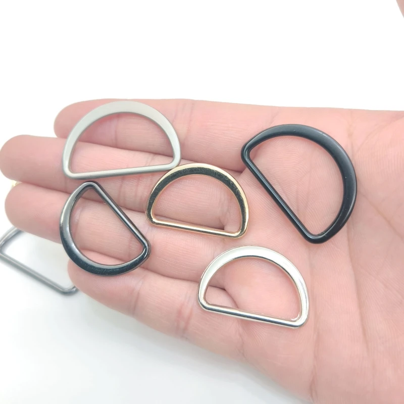 10Pcs/lot 15-50mm D Ring Buckle Connection Alloy Metal Buckles Half Loop for Handbag Strap DIY Crafts Shoes Bag Belt