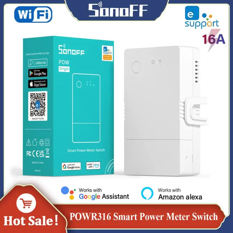 

SONOFF POW Origin WiFi Smart Power Meter Switch Module Smart Home eWelink APP Control with Power Monitor Vias Alexa Google Home