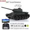 FPV Camera HENG LONG 1/16 7.0 Plastic T34-85 RC Tank 3909 360° Turret Steel Gearbox Infrared Function Engine Smoke BB TH17782 1