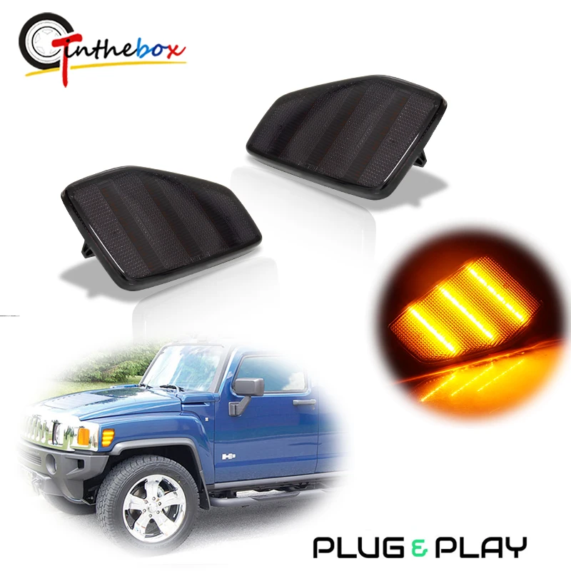 Gtinthebox White / Amber LED Front Bumper Side Marker Turn Signal