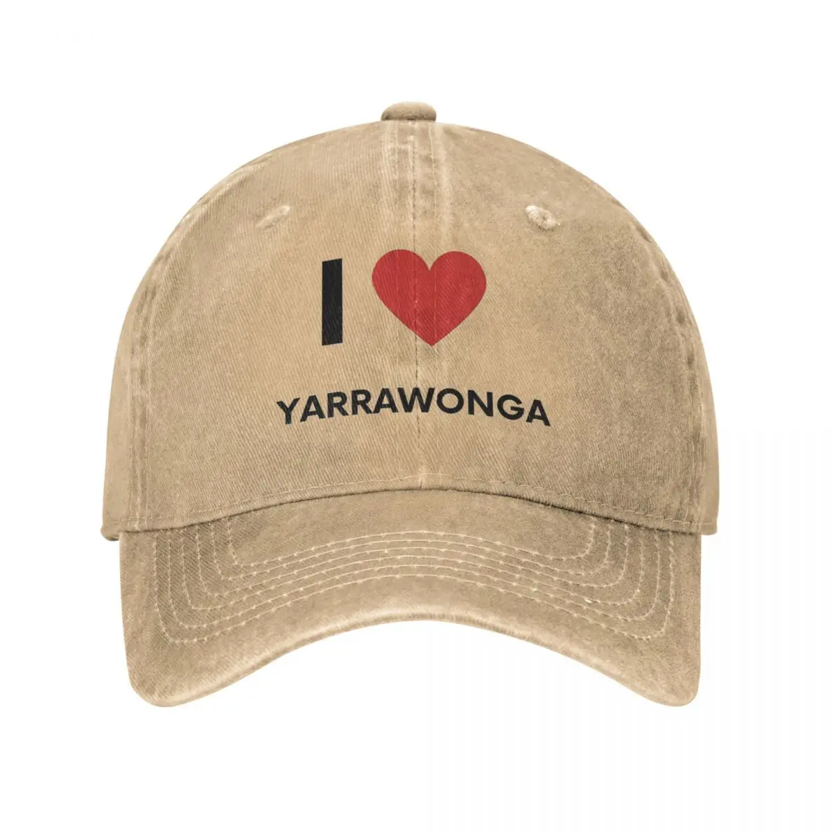 

I Love Yarrawonga Baseball Caps Fashion Denim Fabric Hats Outdoor Adjustable Casquette Sports Baseball Cowboy Hat for Men Women