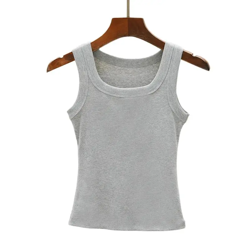 Camisole Tank Soft Cotton Top Women Summer Outfits Tight And Sexy Tank Top Knitted Bottom Shirt And Sleeveless Top For Outerwear 4