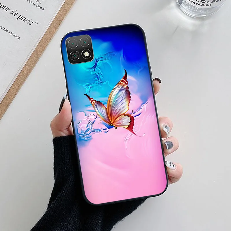 Elegant Black Soft TPU Silicone Protective Case - Lovely Painted Design
