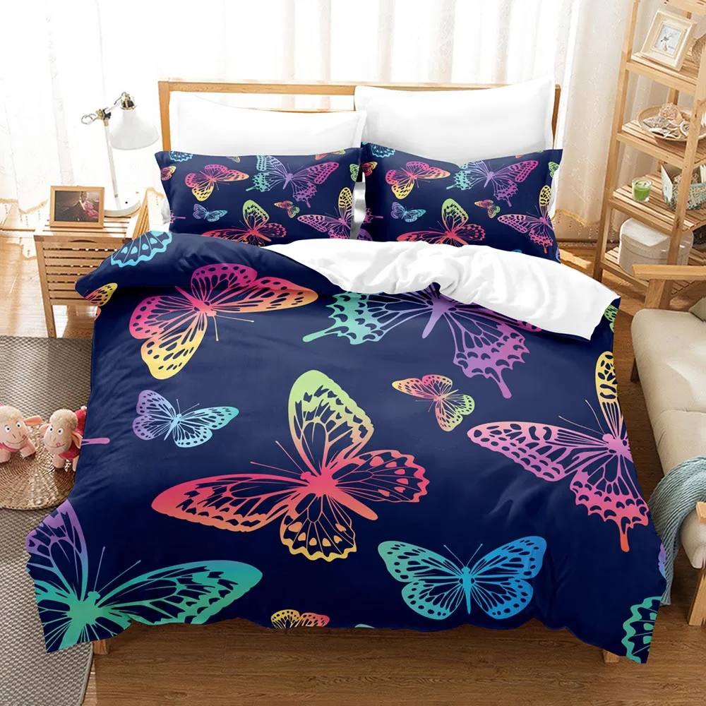 

Beautiful Butterfly Series Quilt Cover Bedding Set Three-piece 3D Digital Print Quilt Cover Comforter Bedding Sets Customized