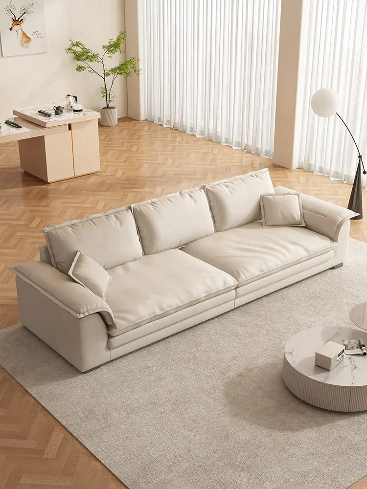 

The no-wash Italian technology cloth sofa living room is very modern and simple, small apartment latex fabric light luxury