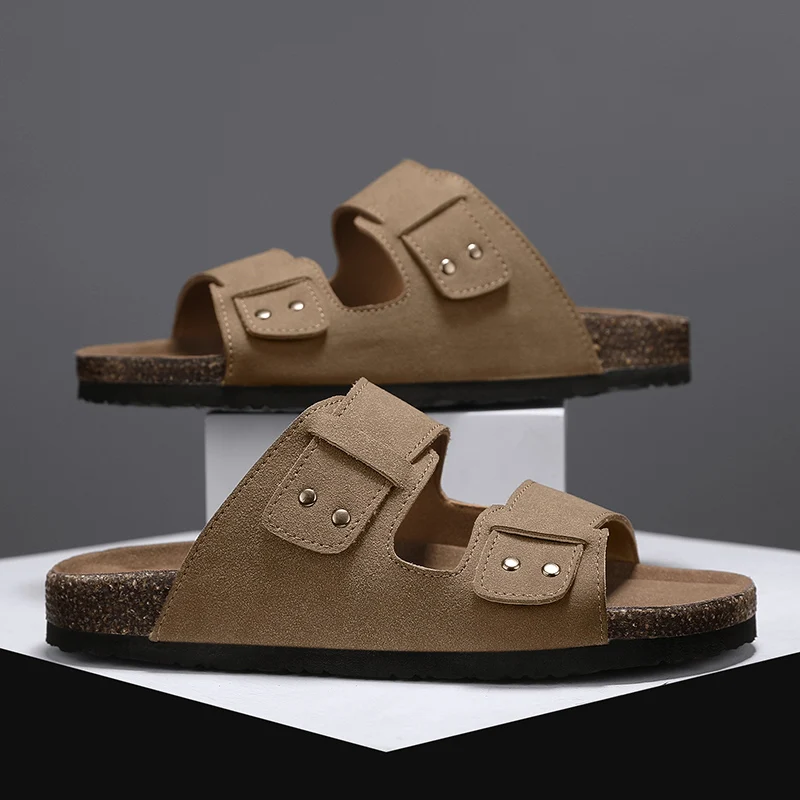 Retro Cork Clogs For Men Breathable Summer Casual Sandals_voghion.com