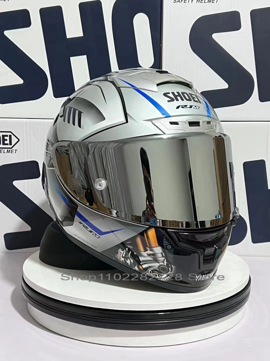 Shoei X14 Helmet X-fourteen Yzf-r1m Special Edition Silver Helmet Full ...