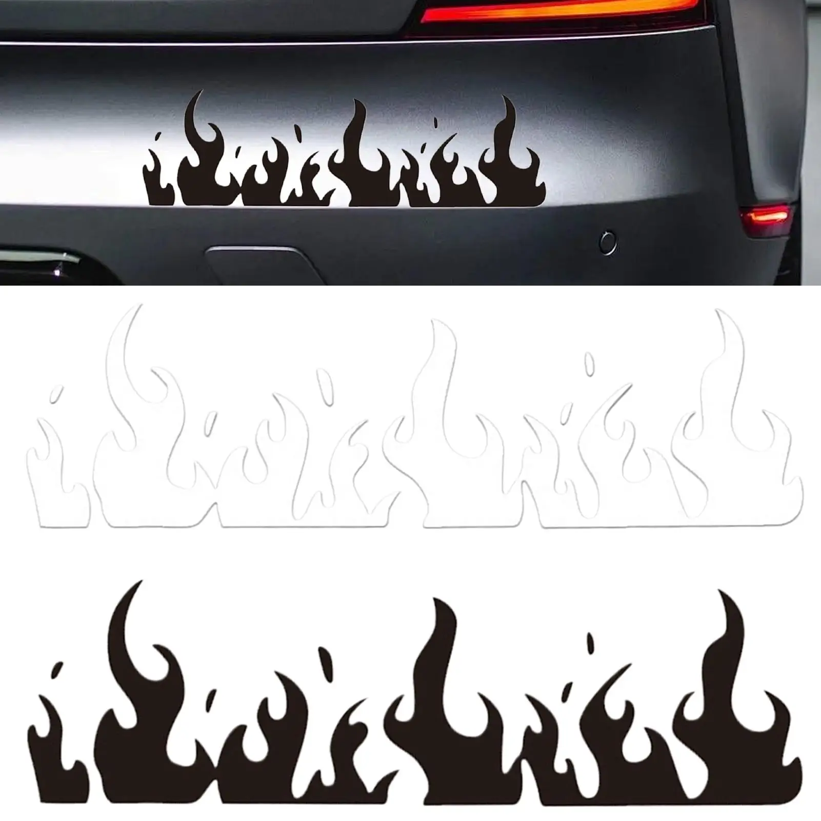 Waterproof Motorcycle Stickers Flame Stickers Decorative Helmet Decals Adhesive Graphics for Vehicles Motorcycles Bikes Laptops