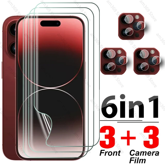 Front Back Hydrogel Film For Iphone 15 pro max Screen Protector Film  Iphone15 plus iphone15 promax Camera Lens Protective Glass - AliExpress