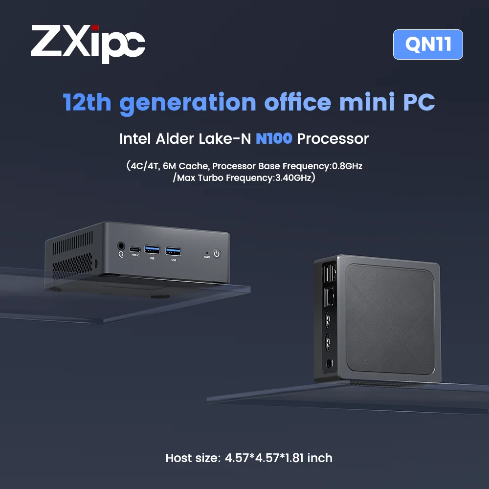 ZXIPC New 12Th Gen Mini Pc Windows11 Intel N100 Processor