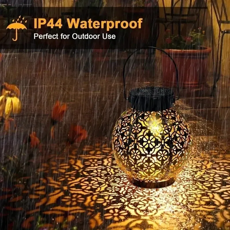 Solar Powered Metal Garden Lights Outdoor Waterproof Lantern