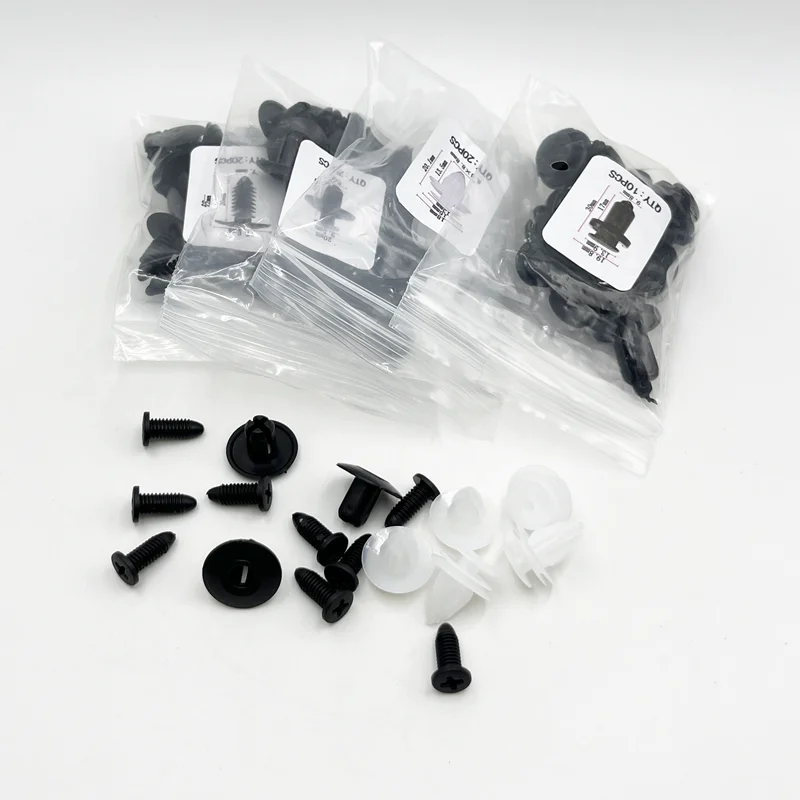 Car Fastener Clip Plastic Rivet Fastener Screw Car Bumper Fender Black Rivet Clip for Toyota Focu Kia Nissan Yamaha auto fastener clips