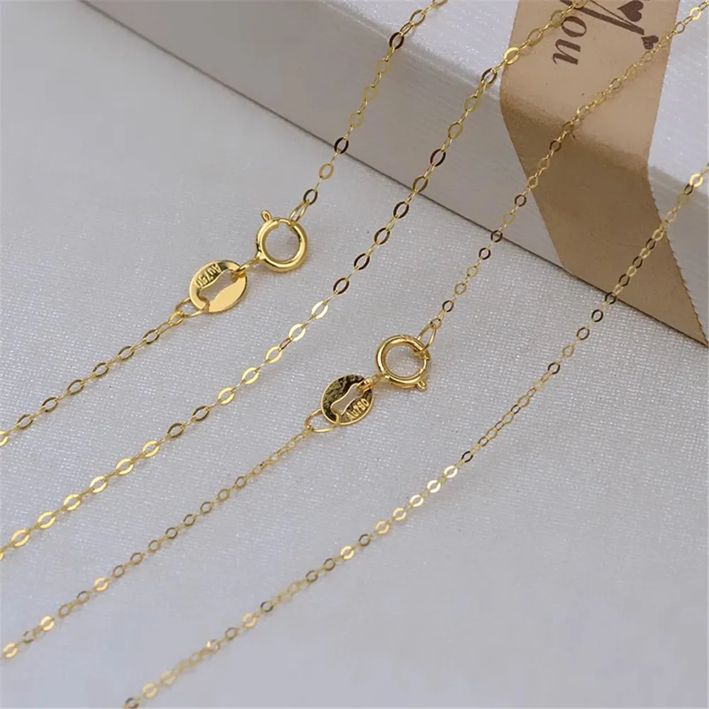 

G18K Gold Necklace Female Cross Chain Color Gold Joker Clavicle Chain Gold Au750 Female Element Chain Pendant with Chain 4988
