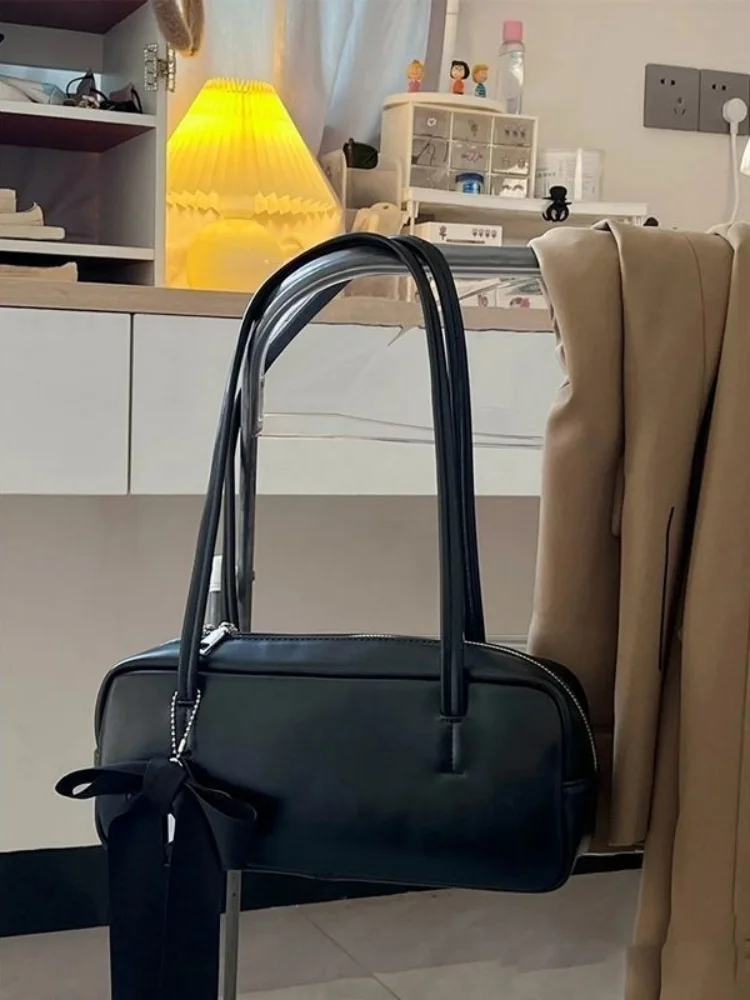 Luxury Design Office Lady Fashion Bow Y2k Aesthetic Women Shoulderbag  All Match Bags