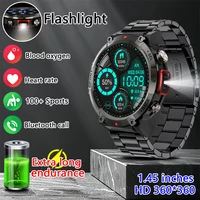LIGE 2025 Smart Watch Men Outdoor Bluetooth Call Health Monitor Sports Fitness Steel Smartwatch LED Flashlight For IOS Android 1