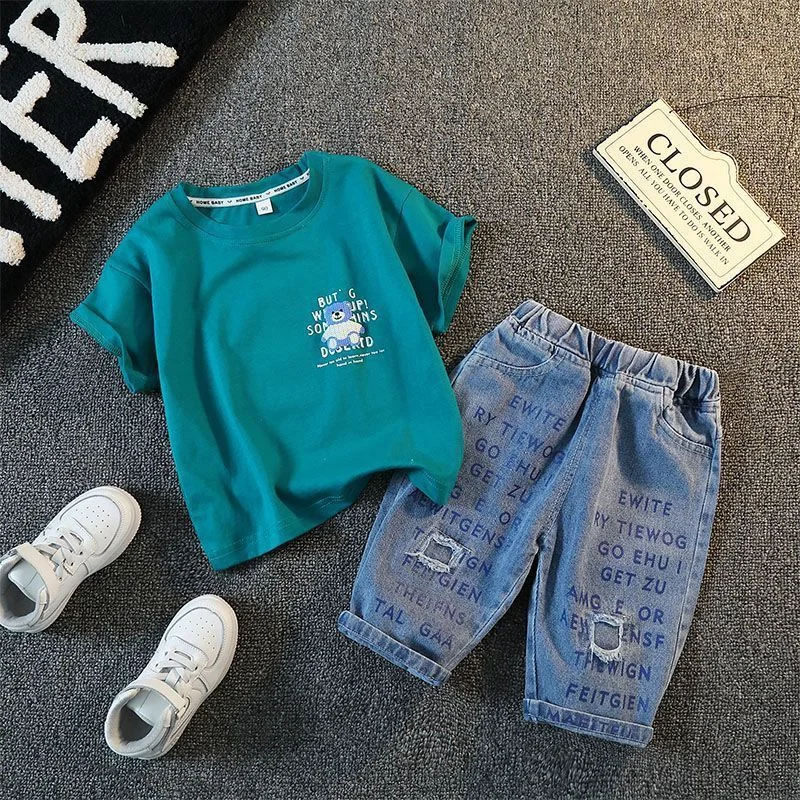 

Футболка и шорты для мальчиков, из дышащего хлопка