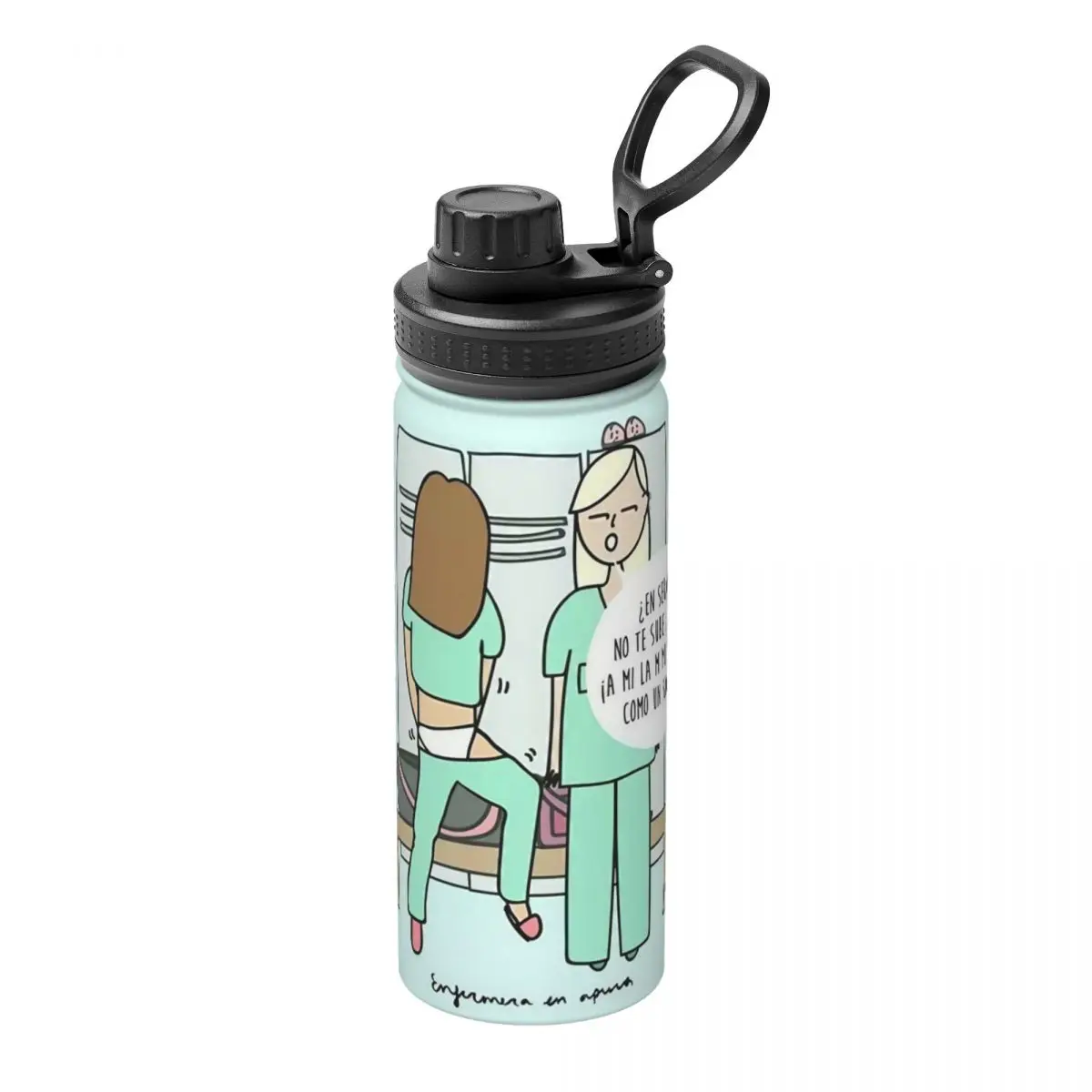 thumbnail image 1 of Termo portátil de acero inoxidable para médico y Enfermera, botella de agua aislada, vaso de vacío, 18oz, 1 of 5