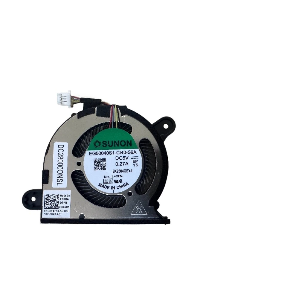 Ventilador De Cpu Y Gpu Para Dell Xps 13 9300 0wx28k 0frk0v