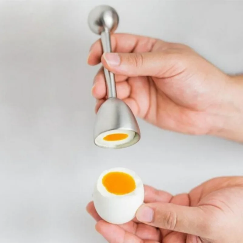 Stainless Steel Egg Topper Cutter Kitchen Tool for Hard Boiled Eggs Shell Remover Precision Eggshell Opener Breakfast Gadget