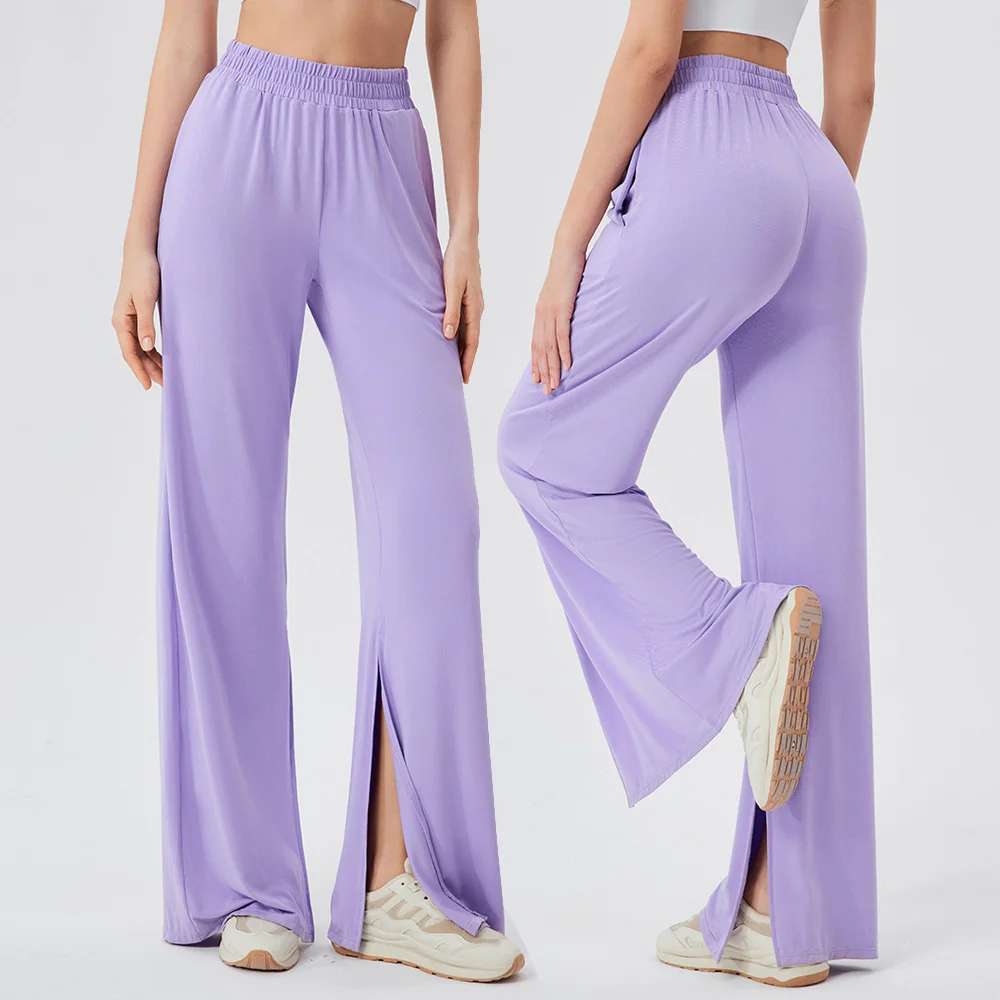 Women's high waist ballet pants gym running classical dance fitness loose wide leg yoga pants female straight harem trousers