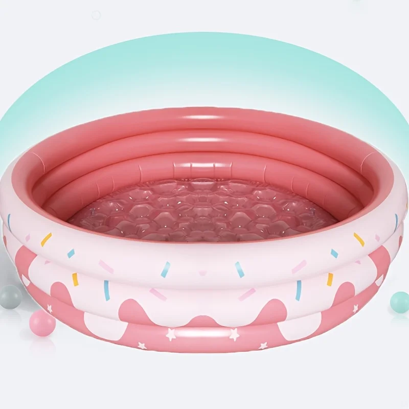 Round Inflatable Pool with Ocean Balls & Durable PVC Bottom. Perfect for Valentine's/New Year Gifts, Indoor Play & Family Fun.