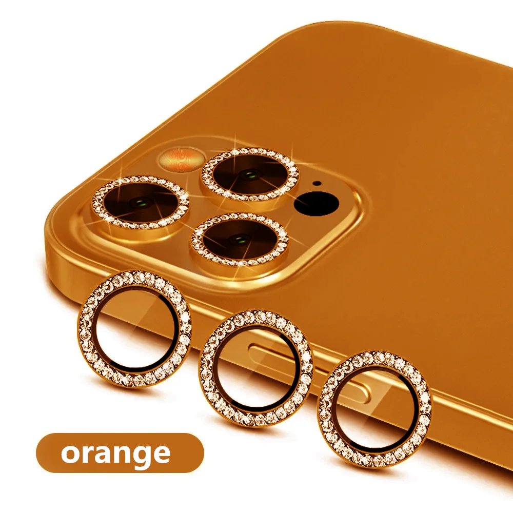Diamond Glitter Camera Lens Protector with Tempered Glass and Metal Ring