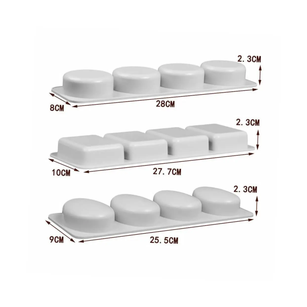 【Limited Stock Available】 Soap Making Molds Kit Non- Silicone Molds Rectangle Oval Soap Mold