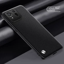 Soft Vegan Leather Grain Slim Protective Back Cover for ROG Phone 9 (Carbon fiber black)