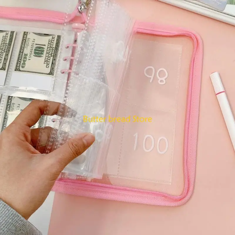 현금 주머니가 포함된 W89C 예산 바인더 세트, PVC 예산 바인더 플래너 저축 바인더
