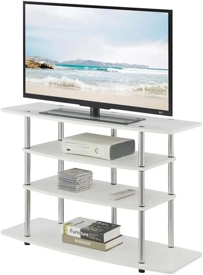 Designs2Go Tools Wide Highboy TV Stand, 42" L x 15.75" W x 28" H, White