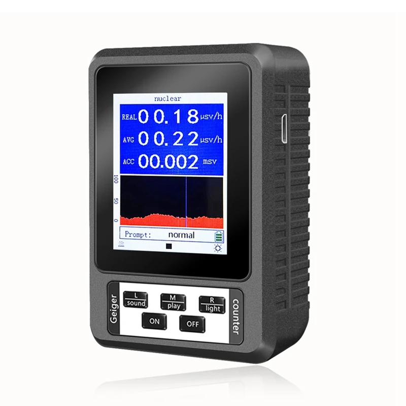 2 Piece Nuclear Radiation Detector Geiger Counter Personal BR-9B XR-1 Beta Gamma Black