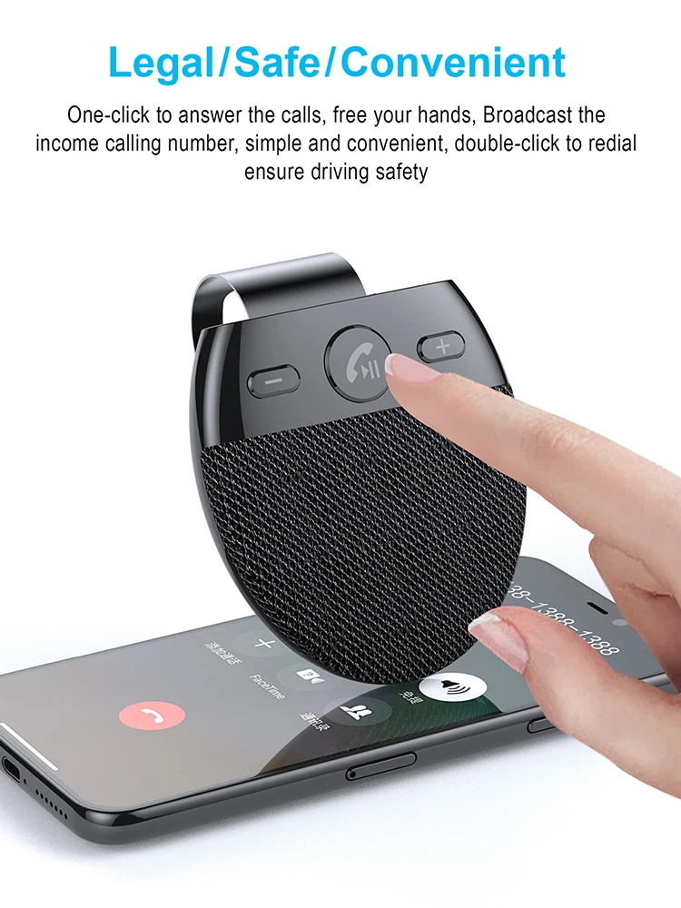 Handsfree Bluetooth Audio Receiver Wireless Sun Visor Bluetooth Car Speaker  Adapter Multipoint Speakerphone Manos Libres Coche