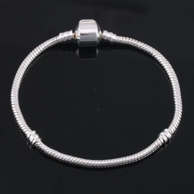 925 Sterling Silver Snake Bone Charm Bracelet Bangle Fine Jewelry for Women men Party DIY