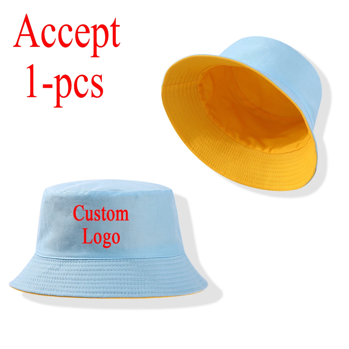 Free Print Custom LOGO Design Double Sided Bucket Hat Women