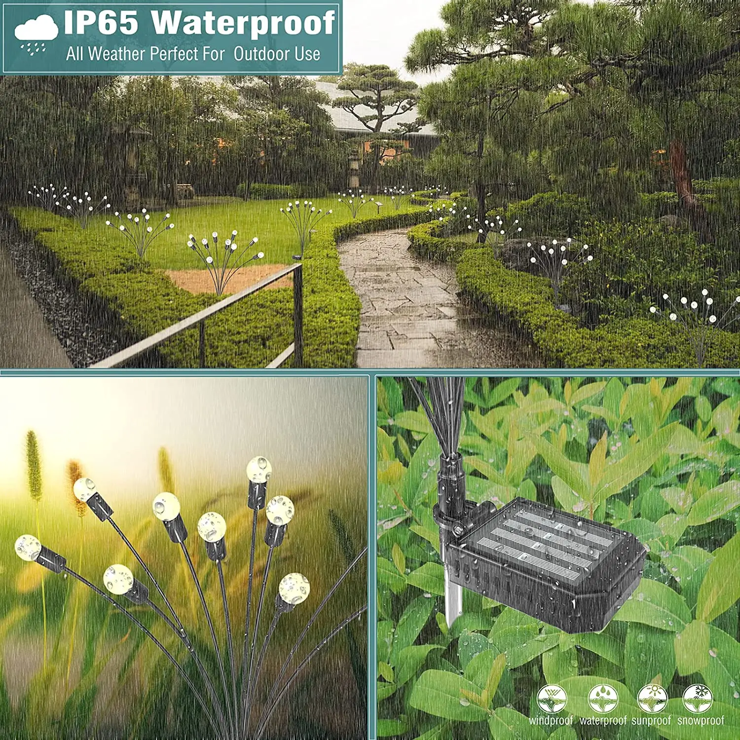 Solar Lights 12LED Firefly Firework Outdoor Waterproof Swaying Light for Yard Patio Pathway Decoration,Garden Light,Solar Decoration Light
