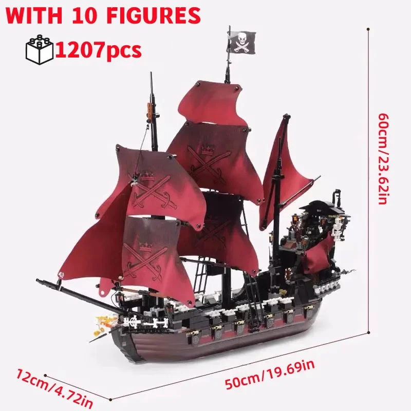 Pirates Of Caribbean Ship LOTR Ambush Warship Black Pearl Sailboat