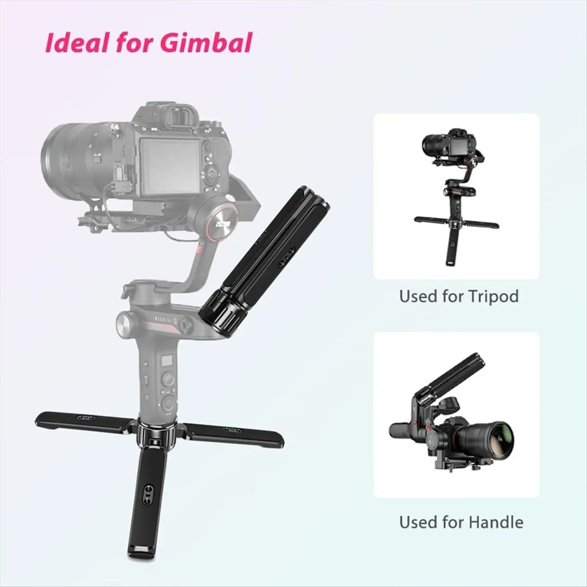 (A26M) 듀티 미니 삼각대, DJI Ronin S/SC/RS/RSC 시리즈용 데스크탑 테이블탑 스탠드 삼각대, 짐벌 핸들 그립 스태빌라이저