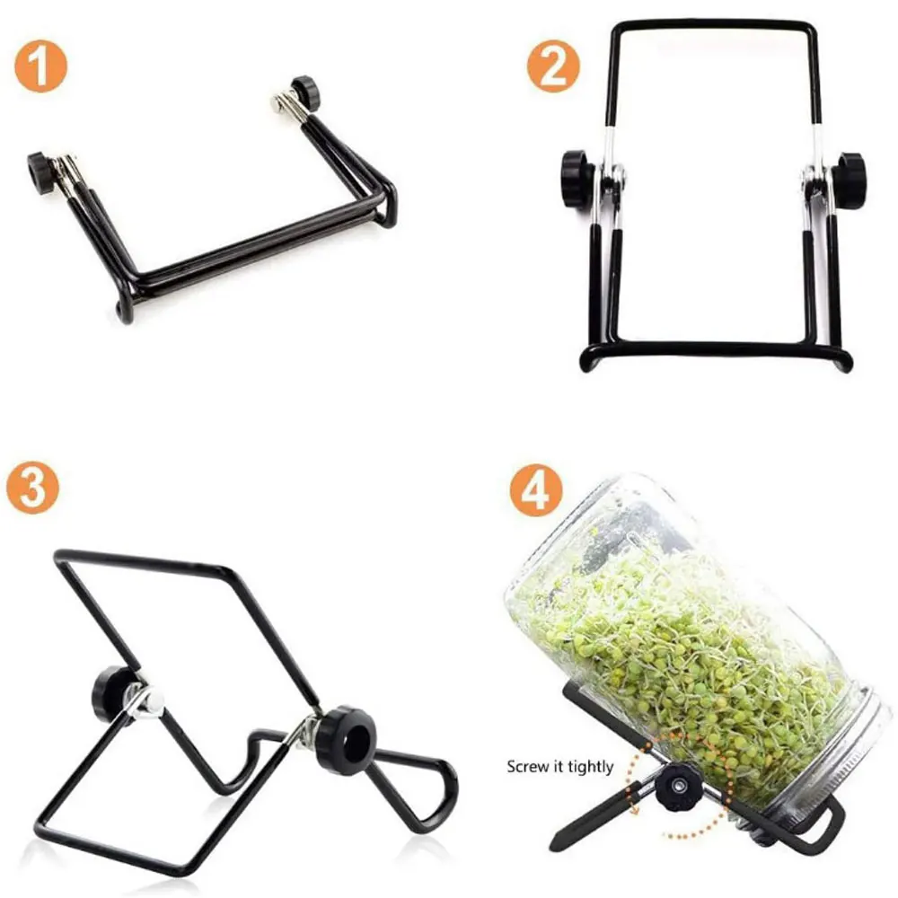 Sprouting Jars Kit Wide Mouth Sprouting Jar Germination Cover Sprouter Mason Jars support shelf