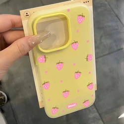 Sweet Pink Strawberry Pattern Color Phone Case Cover - Galaxy S23 Ultra (NMH - P9674)