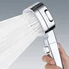Musurjoy Bathroom Booster Shower Head, 3 Mode Adjustable Spray, Bathroom Shower System Handheld Shower Head, Silver Shower Head 1