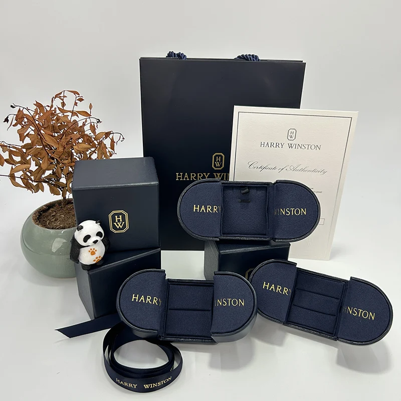 HARRY WINSTON Diamond Ring Box Jewelry Ring Pair Box Nelace Box