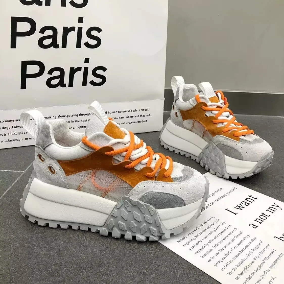 

Women Sneakers Flats Platform Shoes Patchwork Thick Bottom Real Leather Round Toe Casual Ladies Sneakers Plataforma Mujer