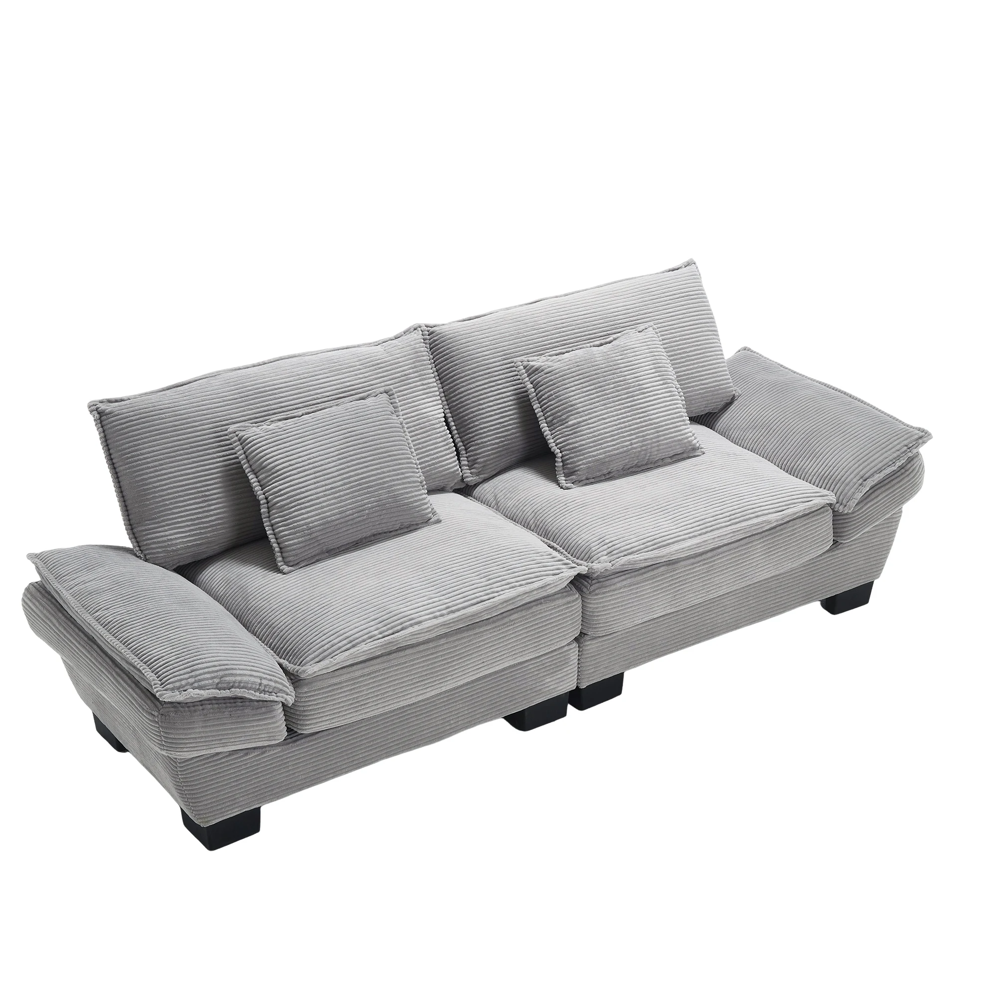LVHOM Modernes Minimalistisches Zweisitzer-Sofa, Samtbezug, Holzrahmen, mit Kissen und Polstern, für Wohnzimmer, Schlafzimmer und Büro – Detail 15